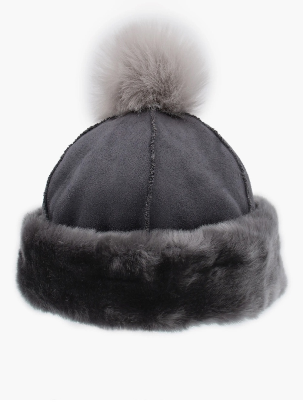Chocolate Brown Faux Fur Trim Beanie
